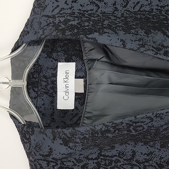 NWT. Calvin Klein velour open front patterned open front blazer size 12 - Picture 4 of 11
